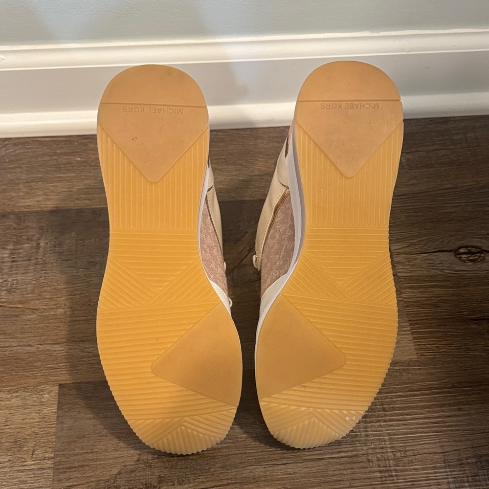 Michael Kors White and Blush Wedge Sneakers - Picture 6 of 6